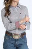 Cinch Ladies Long Sleeve Striped Tencel Blouse