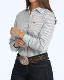Cinch Women's Long Sleeve Tencel Stripe Button-up