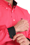 Cinch Men’s Long Sleeve Pink Print Shirt