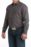 Cinch Men's Modern Fit Paisley and Striped Snap Long Sleeve Shirt