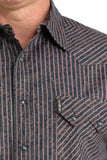 Cinch Men's Modern Fit Paisley and Striped Snap Long Sleeve Shirt