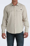 Cinch Men's Long Sleeve Camp Shirt Khaki