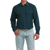 Cinch Men's Teal Paisley Print Snap Button Shirt