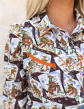 Howdy Hanny Women's Cowboy Stamp Snap Shirt