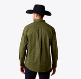 Ariat Men's Chad Classic Fit Shirt - Grape Leaf Ikat Longhorn Print