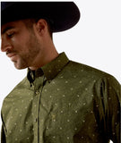 Ariat Men's Chad Classic Fit Shirt - Grape Leaf Ikat Longhorn Print