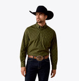 Ariat Men's Chad Classic Fit Shirt - Grape Leaf Ikat Longhorn Print