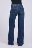 Stetson Apparel Women's Mid Rise Wide Leg Jeans