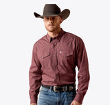 Ariat Men's Wrinkle Free Dion Classic Fit Snap Shirt in Mahogany Mini Southwest Print