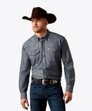 Ariat Men's Wrinkle Free Refined Slub Classic Fit Shirt - Chambray