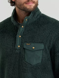 Wrangler Men's Hay Away Sherpa Quarter Snap Pullover
