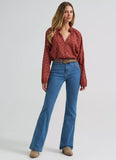 Wrangler Women's Button Front Princess Blouse