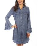 Scully Bell Sleeve Jean Dress