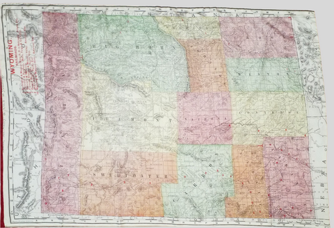 Wyoming 1895 Map Silk Scarf