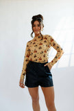 Vintage Cowboy Sheer Mock Neck Top