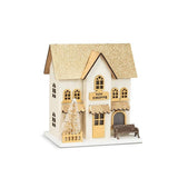 Small Gold Glitter Toy Shop with LED-3.5x5"W
