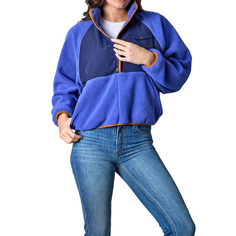Women’s “Josie” Cropped Pullover – Blue