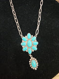 Paperclip Necklace with Turquoise