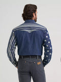 Wrangler Men's Vintage-Inspired Stars & Stripes Western Snap Shirt