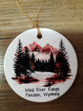 Winter River and Forest Christmas Ornament - Wind River Range