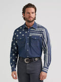 Wrangler Men's Vintage-Inspired Stars & Stripes Western Snap Shirt