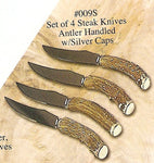 Set of 4 Steak Knives with Antler Handles