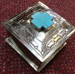 Silver and Turquoise Cross Box