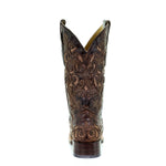 Corral Brown Inlay and Studs with Embroidery Boot