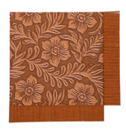 Floral Tooled Leather Cocktail Napkins