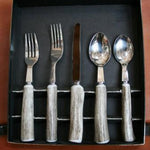Stainless Steel Flatware with Antler Handles